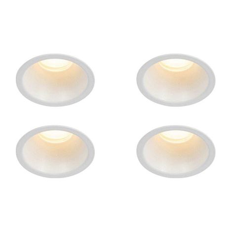 QAZQA Dept spot encastrable - set de 4 - 7,8x7,8x6,5cm - dimmable - IP44 - blanc mat (1/5)