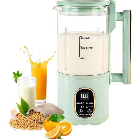 Máquina para hacer leche de soja de 800 ml,máquina para hacer leche de frutos secos y soja con 20 cuchillas,ventana de visualización