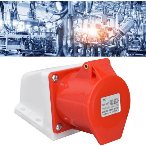 Prise industrielle CMS 4 broches/5 broches 16 A/32 A, connecteur CEE rouge, IP44HR-124 (1/5)
