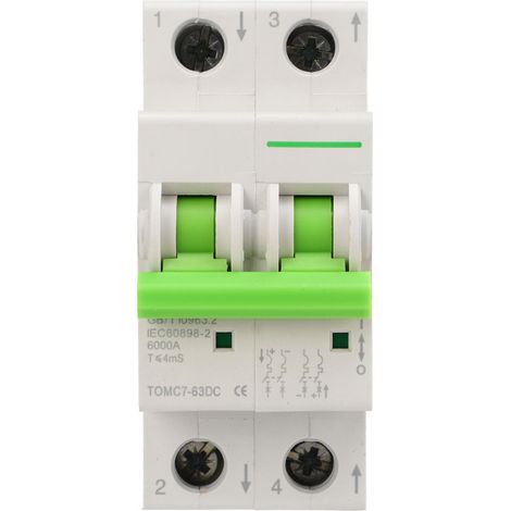Disjoncteur miniature DC550V 32A 2P interrupteur-sectionneur thermomagnétique pour système solaire photovoltaïque (1/5)