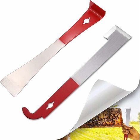 Imkerbedarf und Messer, gebogener Schwanzschaber aus Edelstahl, 2-teiliger Schweineschwanzschaber (1/5)