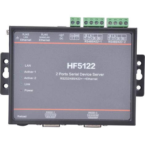 Serveur série double port HF-5122 vers Ethernet RS232/RS485/RS422 (5-36 V CC) (1/5)