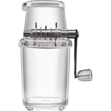 Eosnow Tragbarer Eiszerkleinerer, 1,25 l, handgekurbelt, zum Selbermachen, manuell rasiert, Zerkleinerer-Maschine für Zuhause, Outdoor, Camping, transparent