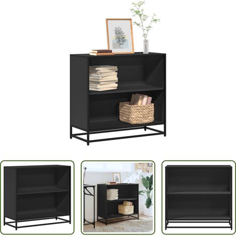 vidaXL Rangement intérieur - Bibliothèque noir 80,5x35x76 cm bois d'ingénierie (1/5)