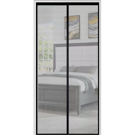 Zanzariera magnetica in fibra di vetro, 100 x 210 cm, maglia ultrafine, magneti potenti, zanzariera per porte finestre