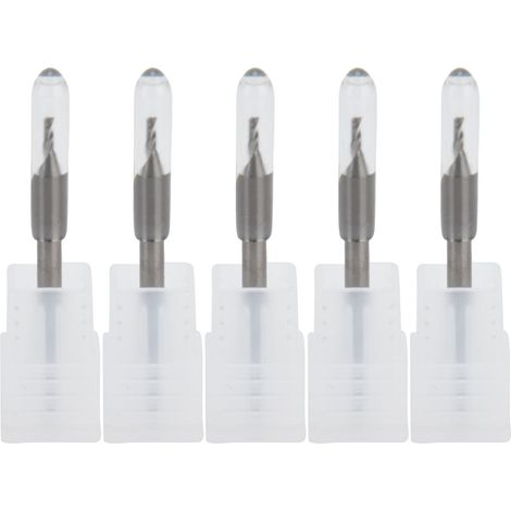 Fraise à spirale monobloc en acier tungstène (lot de 5) pour machine de gravure CNC, 3,175 x 1,5 x 3 mm (1/5)