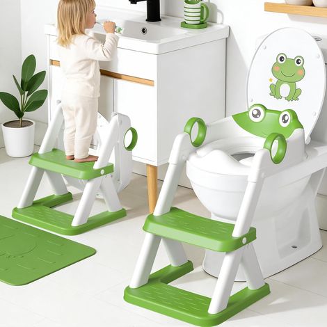 Grenouille Reducteur Toilette Enfant, 2 en 1 Toilette Enfant