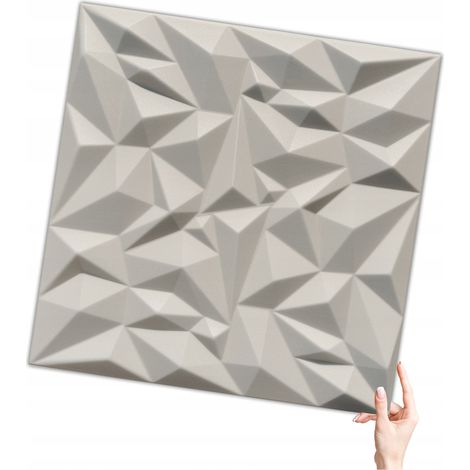 Verdico Panneau mural et plafond 3D cachemire 50x50 cm – Carreaux décoratifs légers en polystyrène, effet relief AMETYST 1 m² / 4 pièces (1/5)