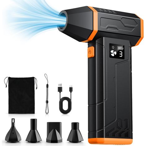 Souffleur Air Comprimé Nettoyage PC 150000 TR/Min, 3 Vitesses Souffleur PC avec Batterie 5200mAh,Mini Souffleur sans Fil Puissant avec LED,Bombe Air Sec - Nettoyage PC,Clavier, Voiture, Maison (1/5)
