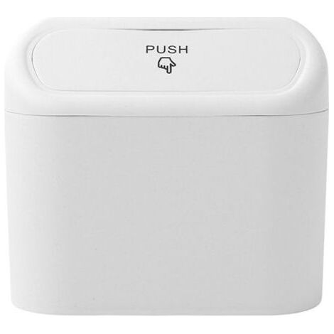 Car Trash Can with Lid, Multi-Function Mini Car Trash Can, Push-Type Car Trash Can, Cute Car Accessories (1/5)