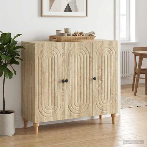 Aparador Roble Sonoma 89 x 34,5 x 80 cm Madera de Ingeniería (1/4)
