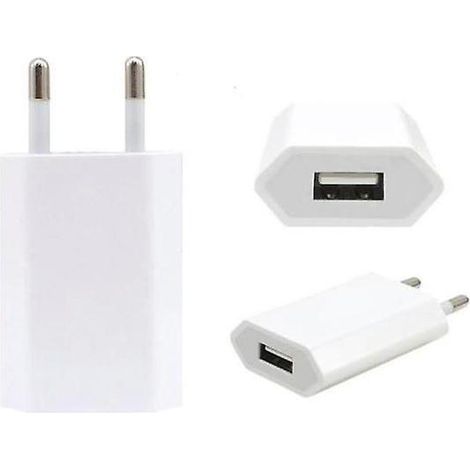 Adaptateur secteur USB 230 V vers 5 V, USB Type A, 1 A, 5 W, compatible avec iPhone