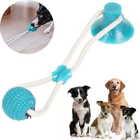 Jouet pour chien à ventouse, jouet à mâcher multifonctionnel et interactif en corde durable avec ventouse puissante, jouet à mâcher stimulant pour nettoyer les dents, tirer et mâcher (Couleur : Vert)