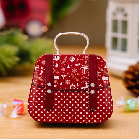 Christmas decorations, Santa Claus and snowman tin handbags, candy and cookie boxes, children's gifts, ornaments