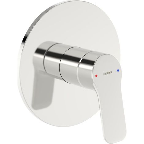 Hansa Basic Einhebel-Duscharmatur, Unterputz, Fertigmontageset, Rosette rund, Chrom, 80569023 (1/5)