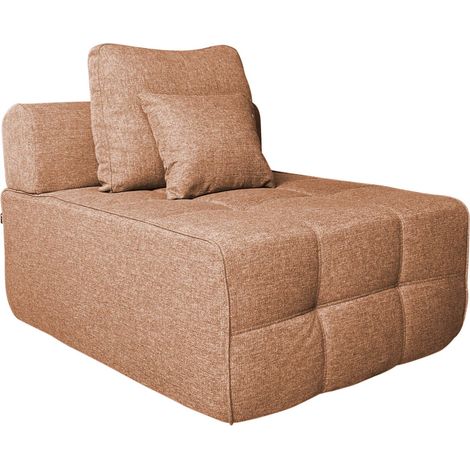 Chauffeuse pour canapé modulable 1 place en tissu terracotta L 83 cm - Snuggy (1/5)