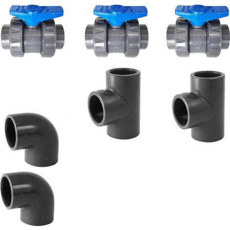 PVC Pression Kit Bypass 50mm Piscine pour créer Une dérivation du Circuit d'eau pour Une Pompe à Chaleur