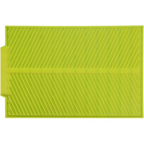 Silicone Kitchen Mat, Rectangular Draining Mat, 39 x 25 cm, Non-Slip, Rollable, for Sink Countertop, Coffee Machine, Refrigerator Shelf, Drawer Liner (1/5)