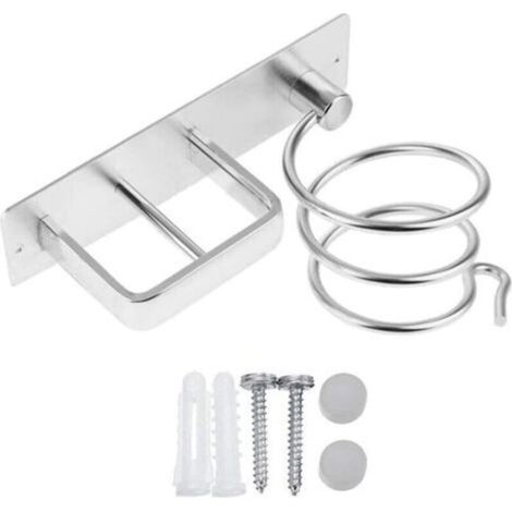 Hair Dryer Holder, Hair Straightener Holder, Wall Mounted Hair Dryer Rack Storage Shelf for Bathroom Bedroom Hotel (1/5)