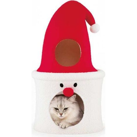 75 cm arbre à chat de Noël avec niche et perchoir rembourré, tour pour chat compacte pour appartement (1/5)