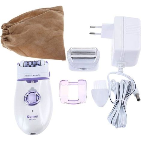 Épilateur électrique pour femme, 2 vitesses, pour le visage, le corps, les aisselles, le maillot et les jambes, avec lumière LED (1/5)