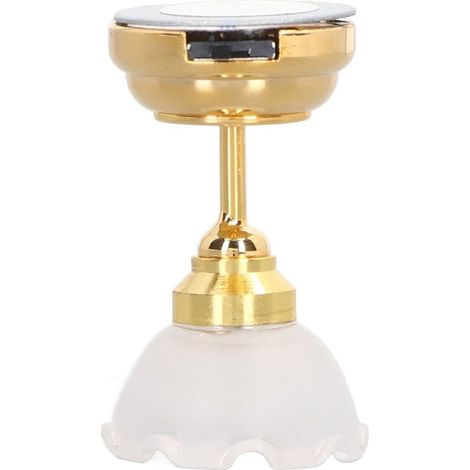 Lampada da soffitto in Miniatura 1:12 per Casa delle bambole - Fiore Bianco Innovativi LED di Luce della Decorazione in Miniatura (1/5)