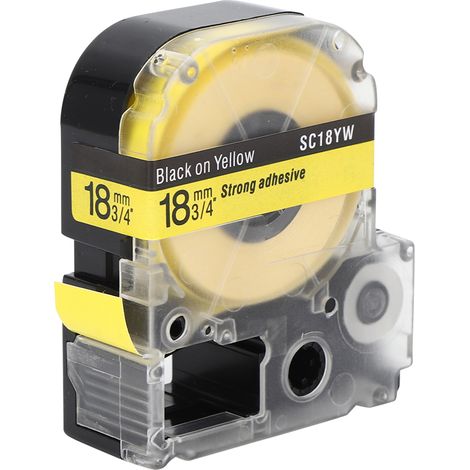Ruban d'étiquettes PET de 18 mm, compatible avec l'imprimante d'étiquettes King Jim SR230C pour Epson série LW. (1/5)