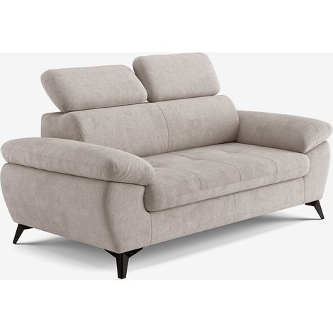 Moderner 2-Sitzer Sofa aus Stoff mit verstellbarer Kopfstütze Savi - Grau (1/5)