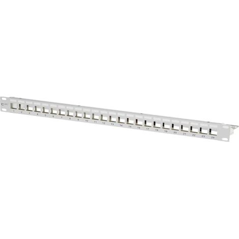 Metz Connect Keystone 19 Zoll Modulträger 1HE 24 Port grau unbestückt, geschirmt 130926-0003KE (1/2)