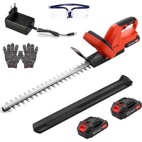 Akku-Heckenschere, 21-V-Handheckenschneider, Leichter und kompakter, Buschschneider inklusive 1500 mAh Akku und Ladegerät, 51 cm Schneidklinge, Akku-Heckenschere zum Trimmen (1/5)