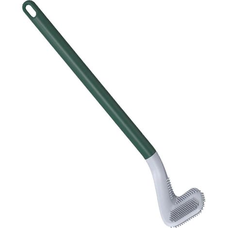 Brosse de toilette en silicone Golf, tête de brosse souple, manche long, brosse de nettoyage pour toilettes à 360°, nettoyage en profondeur-Green