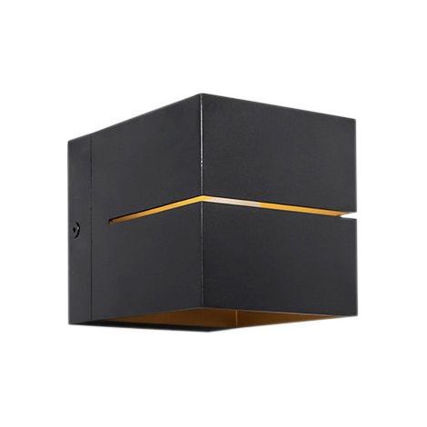QAZQA transfer groove - Applique murale - 1 lumière - L 97 mm - Noir et Or - Design, Industriel, Moderne - éclairage intérieur - Salon I Chambre I Cuisine I Salle à manger (1/5)