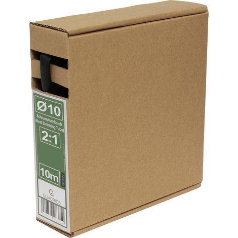Quadrios 26CA772 Gaine thermorétractable sans colle noir 10 mm 5 mm Taux de retreint:2:1 10 m