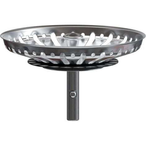 Panier pour Bonde d'Évier de Cuisine 80 mm - Crépine Universelle Acier Inoxydable, Bouchon Panier Pop-Up, Épingles 32 mm