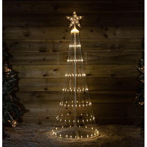 1.35m Light up Christmas Cone Tree with 160 Warm White LEDs and Timer Function (1/5)