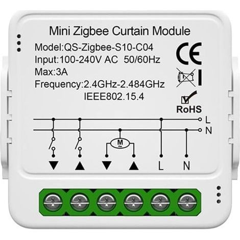 Interrupteur Module Volet Roulant Connecté, Commutateur Rideau Stores WiFi, Compatible avec Alexa Google Home pour Commande Vocale, Minuterie Intelligent Moteur Mural (1/5)