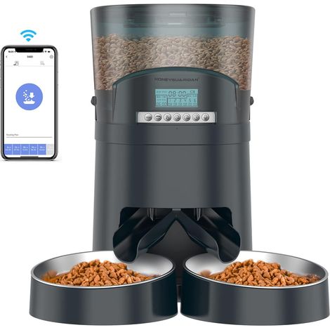 4.5L Distributeur Croquettes Chat Automatique Double WiFi (1/5)