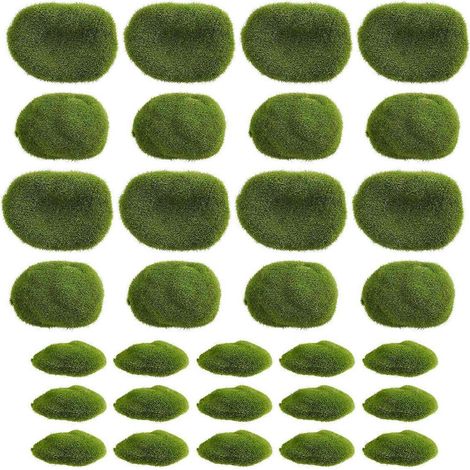 30PCS 3 Size Rocks Decorative, Green Moss Balls-- (1/5)