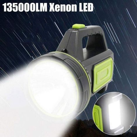 Torche LED - Rechargeable USB - Portée 1000 M - Étanche IPX4 - Lumière Latérale - 6000 mAh - 1 Pièce (1/4)