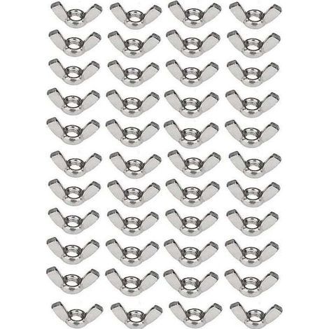 Lot de 50 écrous à oreilles en acier inoxydable 304 M6 (1/4 pouce) - Matériel de fixation à rotation manuelle (1/4)