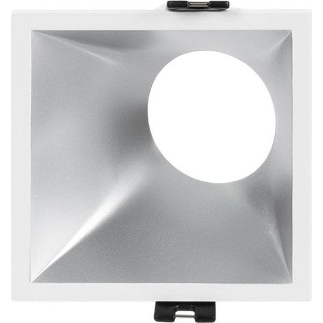 Aro Downlight Cuadrado Asimétrico - Bajo UGR - Corte 85 X 85mm - Plata