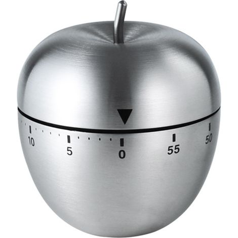 Temporizador de Cocina Forma de Fruta Manual Mecánico Acero Inoxidable Alarma Giratoria 60 Minutos Cuenta Atrás Diseño Dibujos Animados