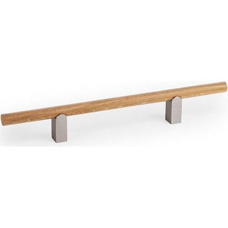 Tirador Viefe Kumo Wood - 248mm (CC128mm) Inox look + roble