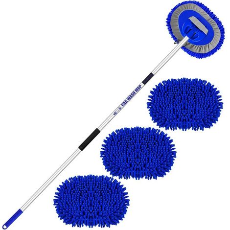 EASYCOMFORT Brosse de nettoyage de voiture, manche télescopique, kit de brosses en microfibre, 157 cm, 62 pouces, balai de nettoyage pour détails de voiture (1/5)
