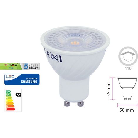 Lampada Led GU10 6,5W=60W 220V 110 Gradi Bianco Neutro 4000K Chip Samsung Garanzia 5 Anni SKU-193
