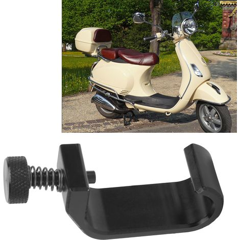 Porte-bagages arrière pour moto avec crochet de suspension, compatible avec Vespa GTS 250 et 300 (noir) (1/5)
