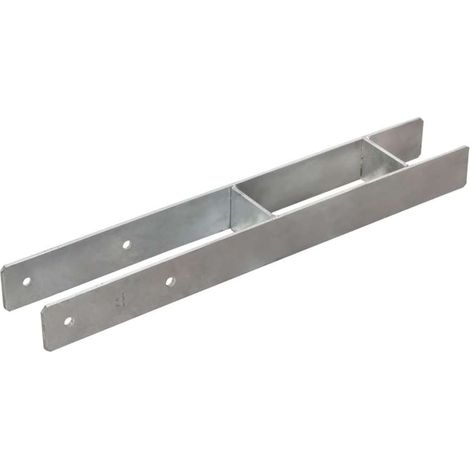 Picchetti per Recinzione 2 pz Argento 8x6x60 cm Acciaio Zincato (1/3)