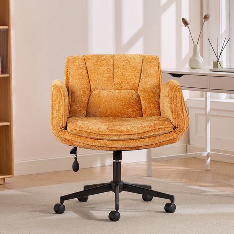 Chaise de bureau ergonomique avec accoudoirs rabattables et soutien lombaire (1/5)