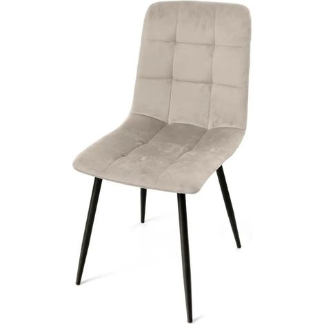 Set de 4 sillas tapizadas beige 43x44x86