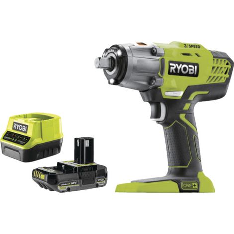 Pack RYOBI Boulonneuse à chocs R18IW3-0 - 18V One+ - 1 Batterie 2.0Ah - 1 Chargeur rapide